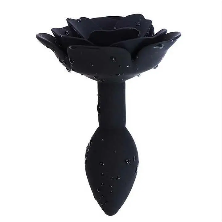 Силиконовая анальная пробка 'Rose' от SILICON 11 см Черный K0633-2 - фото 2