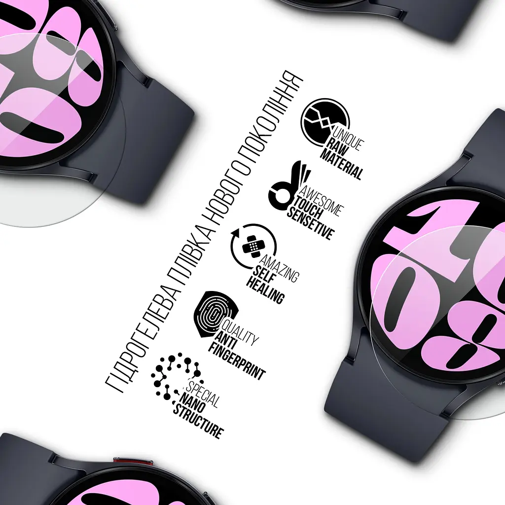 Гідрогелева плівка на годинники Samsung Galaxy Watch 6 40mm ArmorStandart захисна плівка для смарт годинників прозора (ARM70416) - фото 2