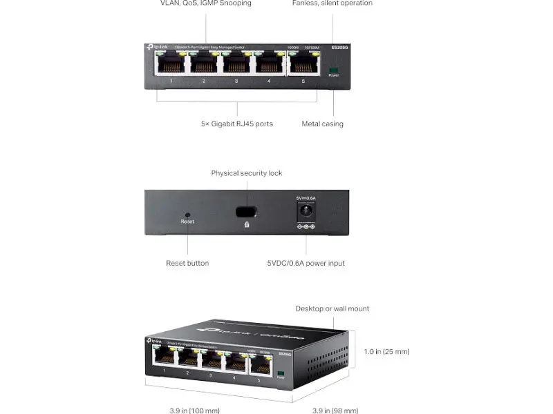 Комутатор TP-LINK Omada ES205G - фото 5