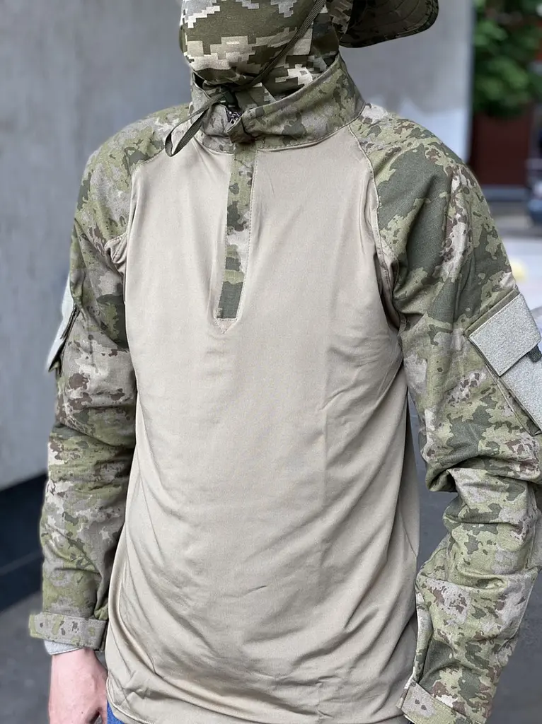 Сорочка чоловіча тактична з липучками під шеврони ЗСУ розмір S колір хакі Убакс Туреччина - фото 7