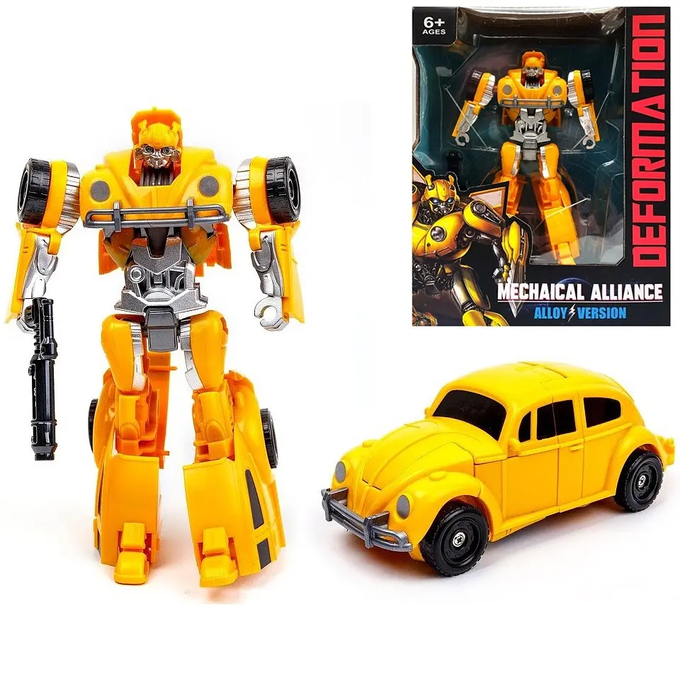 Робот машина трансформер Bumblebee Жук, іграшка 17 см, трансформація авто в робота, зі зброєю - фото 3