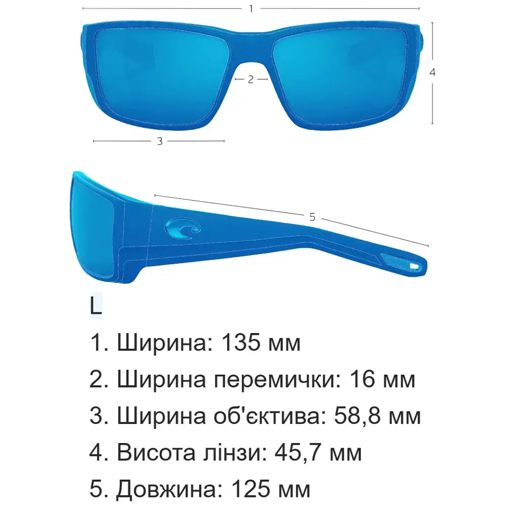 Окуляри Costa Del Mar Ferg 11 Matte Black Blue Mirror 580G - фото 7