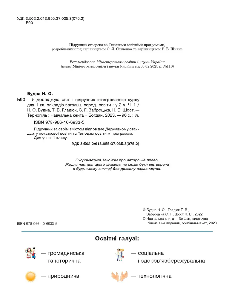 Я досліджую світ. Підручник інтегрованого курсу для 1 класу закладів загальної середньої освіти (у 2-х частинах). Частина 1 - Наталія Шост - фото 2
