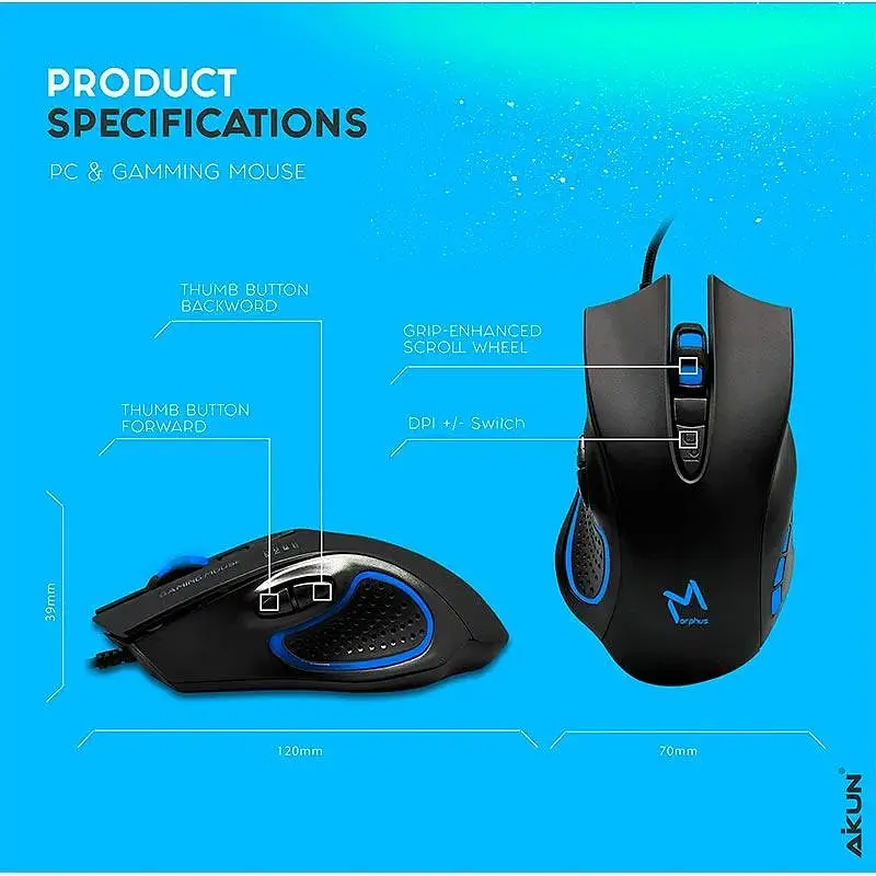 Миша Aikun Apparition Optical Gaming Mouse Backlight GX53 1000-3200DPI - фото 6