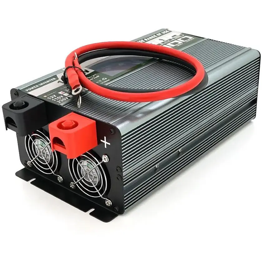 Інвертор напруги Demuda DMDPSW-1000W, 12V/220V, 1000W з правильною синусоїдою, 2 універсальні розетки, 2 USB, Rj 45, клемні дроти, Q6 - фото 2