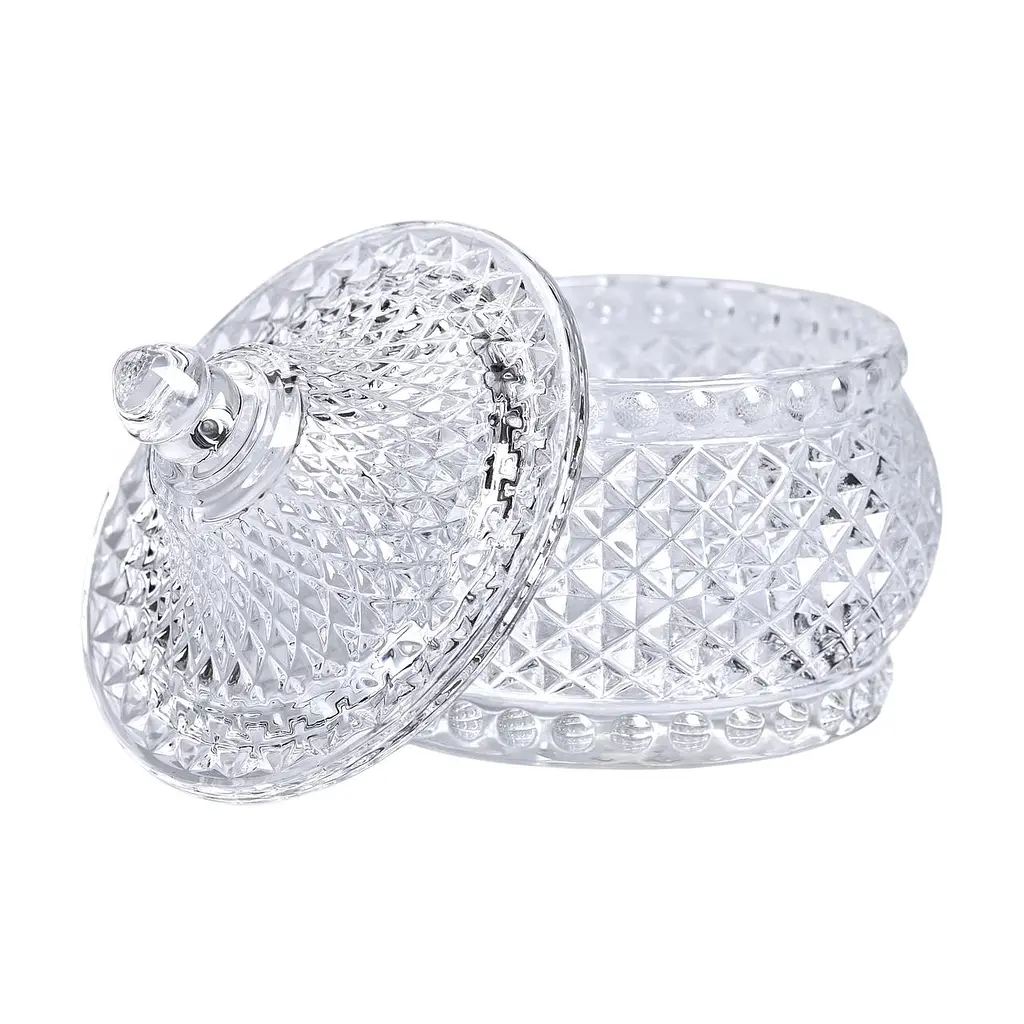 Цукорниця скляна Glass Jay з кришкою в східному стилі, diamonds Yiwu HP-YH-4 - фото 4