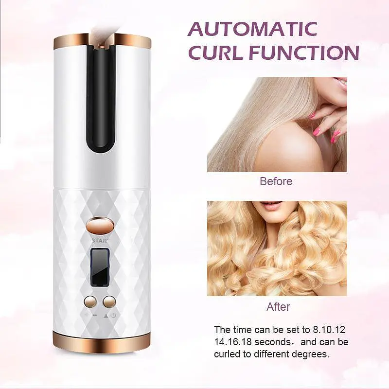 Бездротова плойка для завивки волосся UKC Hair Curler 5200мАч Білий - фото 9