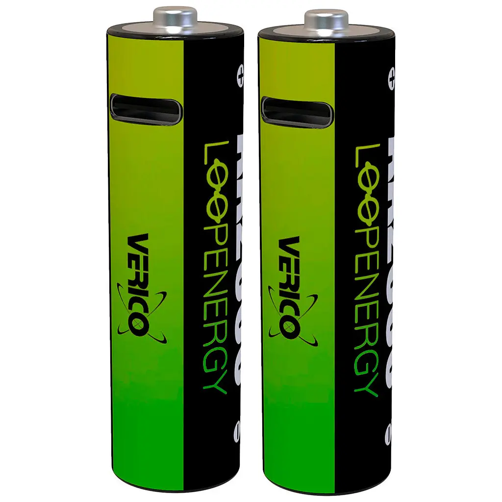 Акумулятор Verico AA USB Type-C 1700mAh 1.5V Li-ion * 2 (LoopEnergy) (1UDBT-A1WEA2-NN)