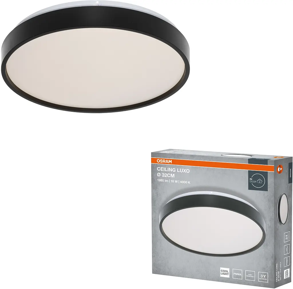 Osram Світильник накладний CEILING LUXO 18Вт 4000К чорний - фото 4