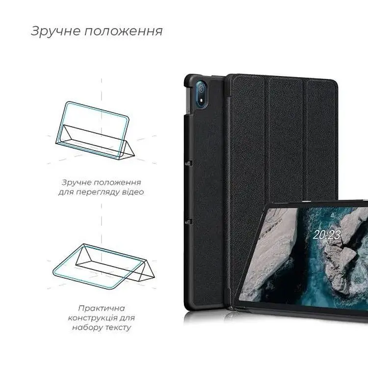Чохол-книжка BeCover Smart Case для Nokia T20 10.4" Black (708041) - фото 3