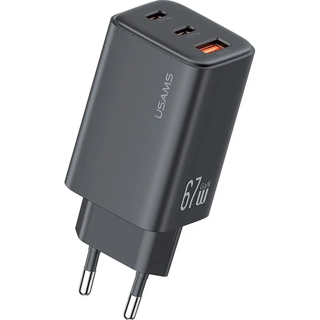 Сетевое зарядное устройство Usams CC265 GaN 67W Black [164539] - фото 4