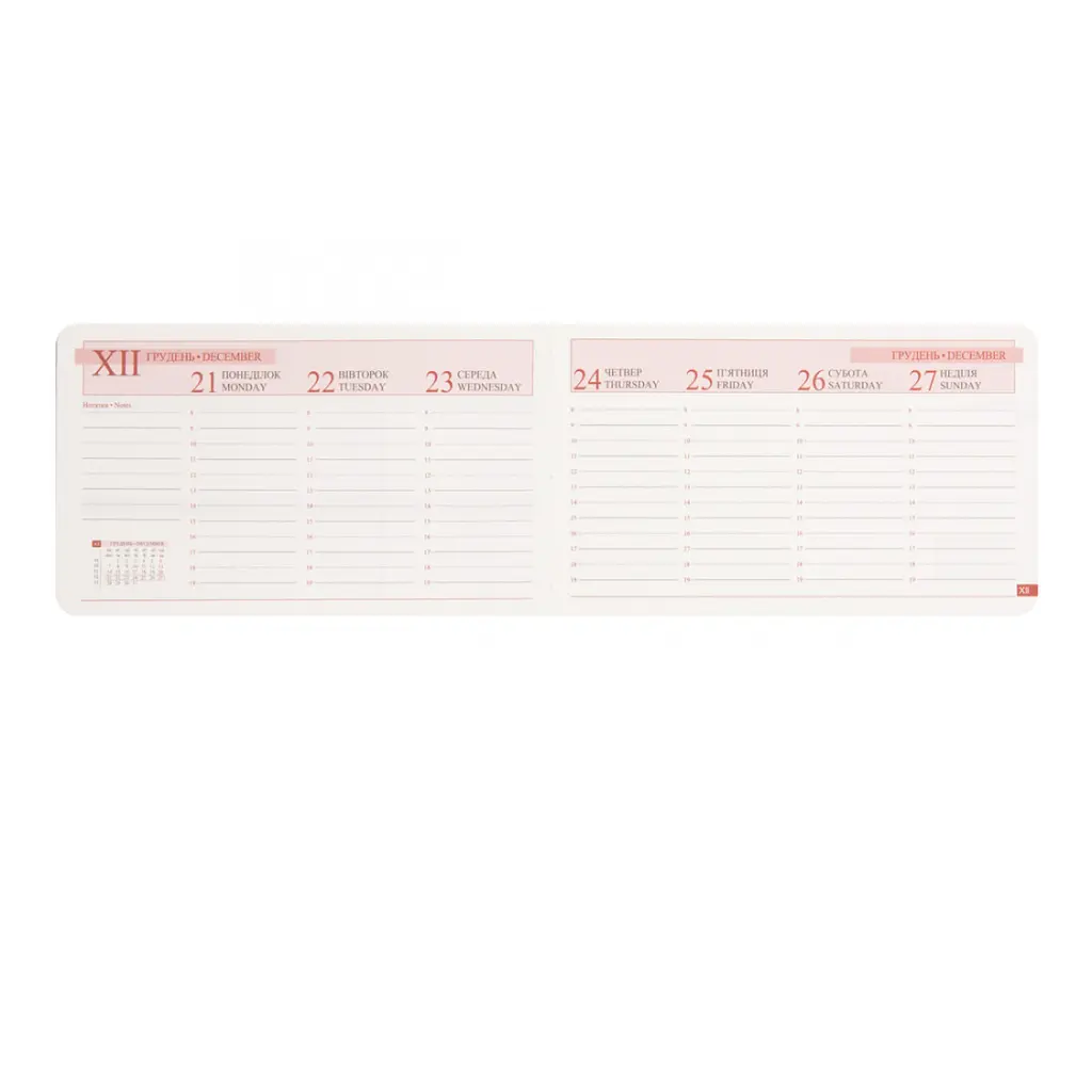 Ділова записна книжка-тижневик Leo Planner м'яка датована 2027 Binario 252738 128 аркушів 10х17 см бежева - фото 10