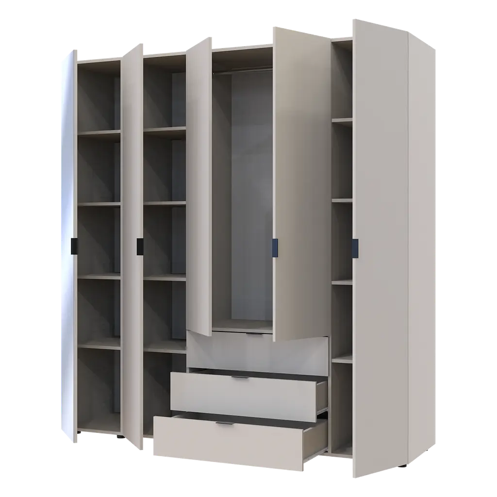 Шафа для одягу Doros Гелар Кашемір 4ДСП/Дзеркало 194х49.5х203.4 (80737659) - фото 3