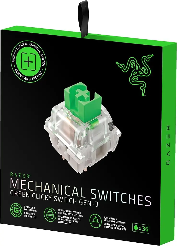 Набор механических переключателей Razer Mechanical Switches Pack Green Clicky Switch (RC21-02040200-R3M1) - фото 4