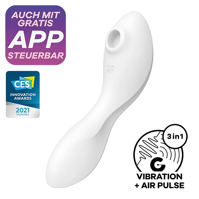 Стимулятор Satisfyer Curvy Trinity 5 Вакуумний з вібрацією, 16.5х4.6 см білий - фото 2