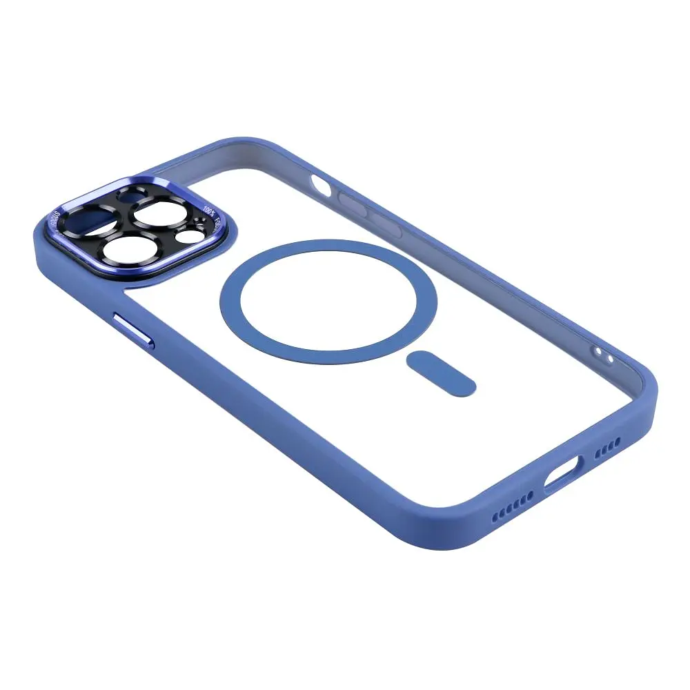 Чохол Creative TPU PC Metal Calais MagSafe Apple iPhone 15 Pro Max Light Blue - фото 3