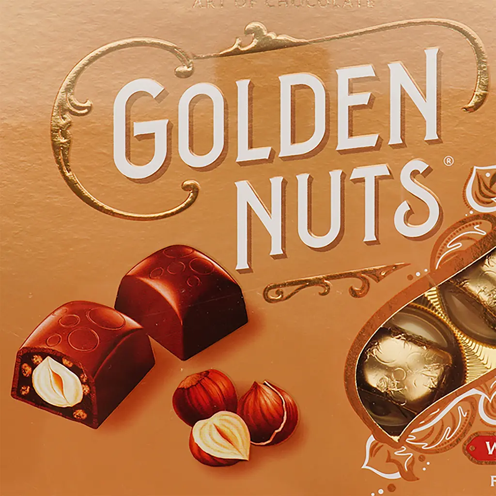 Цукерки Millennium Golden Nuts з начинкою та цілими горіхами 130 г (918844) - фото 2