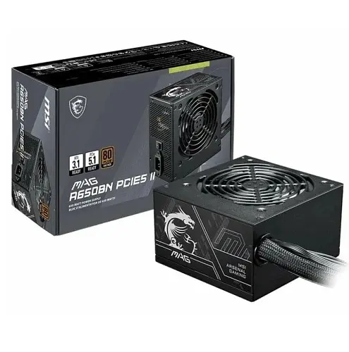 Блок живлення 650 Вт, MAG A650BN PCIE5 II, Black, 80+ Bronze, Active PFC, 12 см MSI teh0034043 - фото 4
