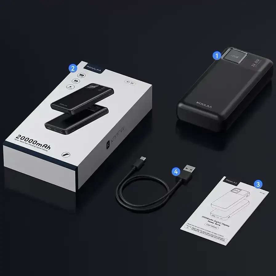 Внешний аккумулятор Kuulaa RT-20 20000mAh 22.5W Power bank черный - фото 3