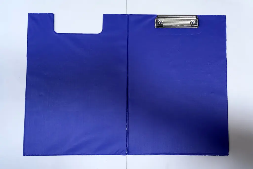 Клипборд ПВХ 0321, планшет книжка А4 / А3 с зажимом, бумвенил, в пакете (8058778152454) Синий - фото 2