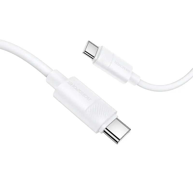 Кабель BOROFONE BX123 Leya 60W silicone charging data cable C to C Білий - фото 3