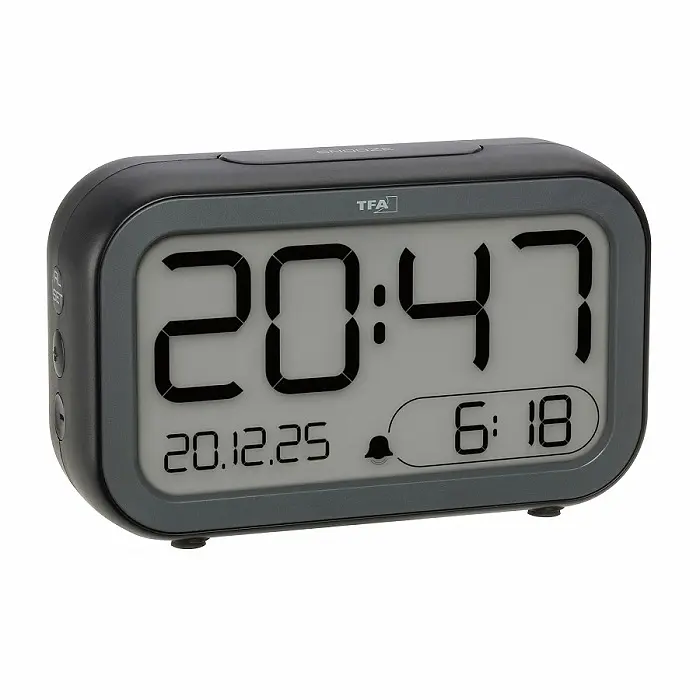 Будильник цифровой TFA LCD-LED BINGO HYBRID черный 132x41x81 мм (60204801) - фото 3