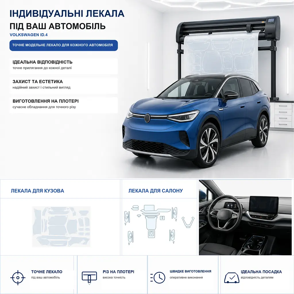 Набір Плівок захисних для салону Volkswagen ID.4 2020- TPH (Кансолі Дисплея Ручок) - фото 2