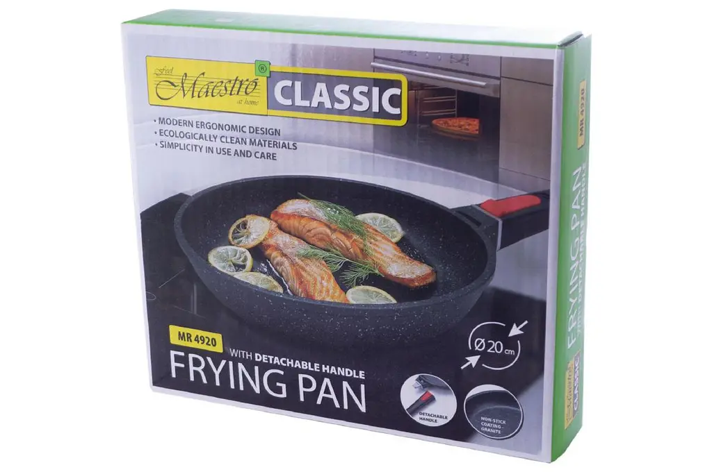 Сковорода антипригарна Maestro MR-4920 20 см Granite литий алюміній ручка, що знімається - фото 6