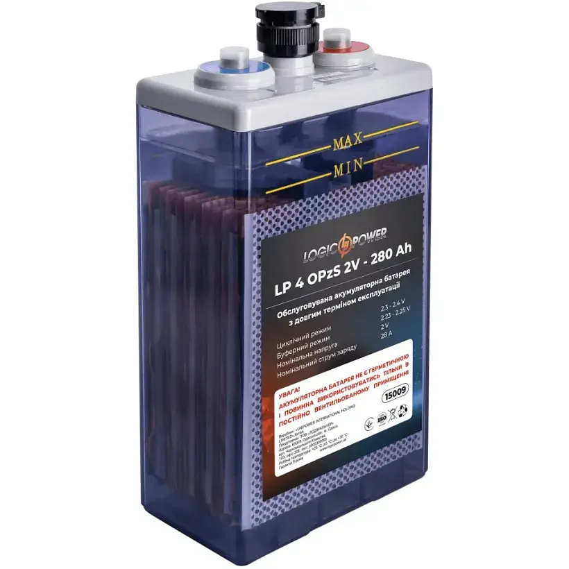 Акумулятор LogicPower FLA OPzS 2V (2V/280Ah/560Wh) (15009) [109028] - фото 2