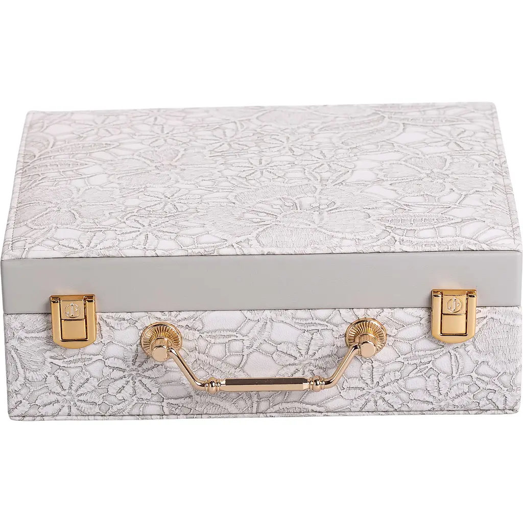 Кейс-органайзер для украшений Yiwu с накидными замками 24х18.5х8.5 см серый HP-5-15G - фото 5