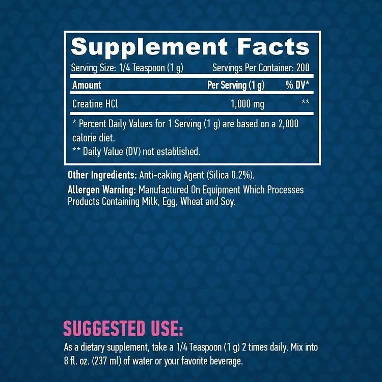 Креатин гідрохлорид Haya Labs Creatine HCL Sports 200 г - фото 3