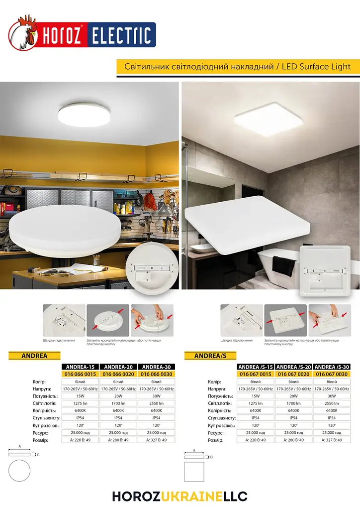 Светодиодный светильник Horoz Electric Andrea/S-15 15W 6400К белый - фото 6