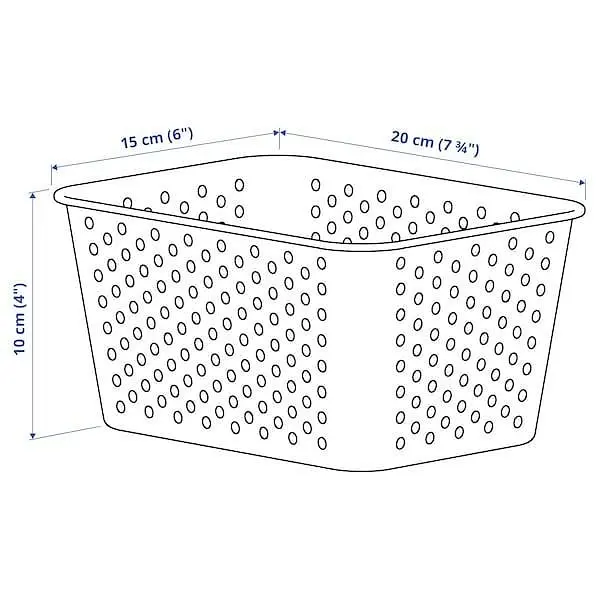 Органайзер IKEA 15×20×10 см білий пластиковий контейнер з ручками для зберігання - фото 2