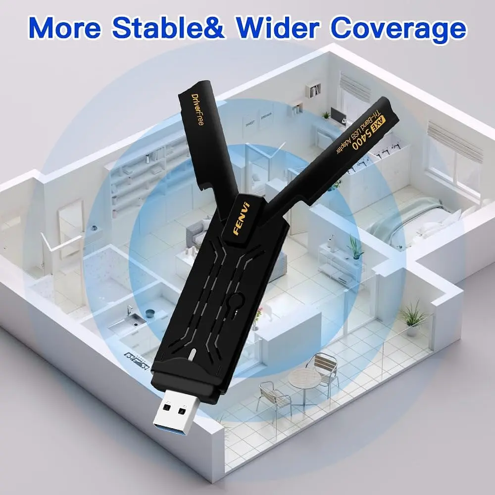 Беспроводной USB Wi-Fi адаптер Fenvi FU-AXE5400, 2.4 / 5 / 6 GHz Mu-MIMO 6E черный (18839) - фото 4