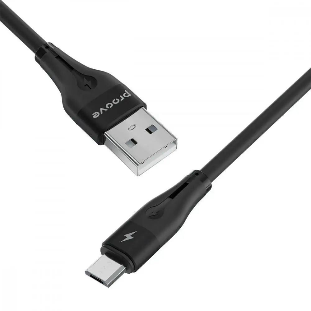 Кабель Proove Soft Silicone USB to Micro USB 2.4A (1m) black (CCSO20001301) - фото 3