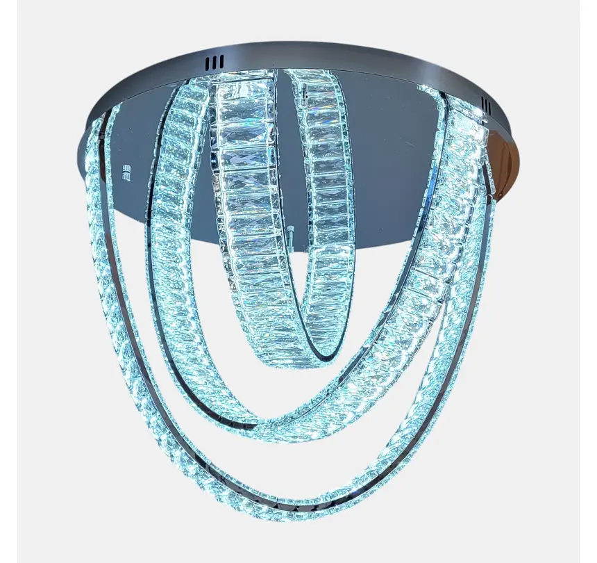 Стельова кришталева LED-люстра Artlight 578/600CH з каскадними стрічками, хром, 56 Вт, від 13-20 м² - фото 6