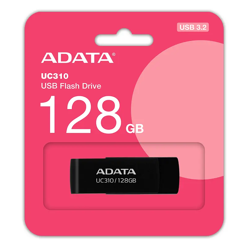 Флеш-накопичувач ADATA USB 3.2 UC310 128Gb чорний - фото 2