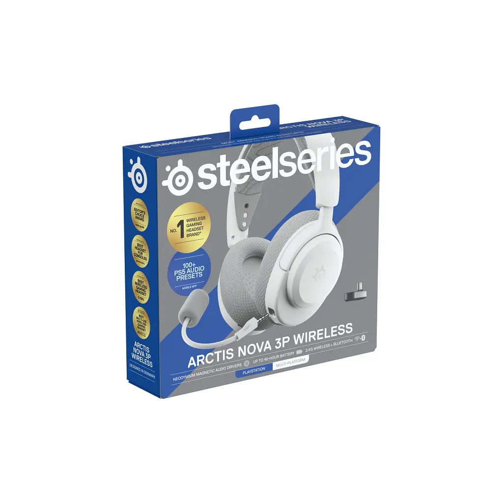 Навушники SteelSeries Arctis Nova 3P Wireless MultiPlatform White (61687) - фото 5