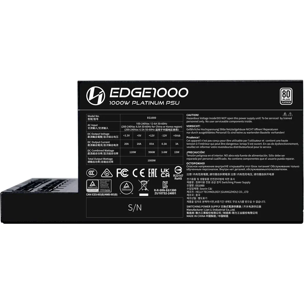 Блок живлення Lian Li Edge Platinum 1000W Black (G9P.EG1000.BE00.EU) [176714] - фото 6
