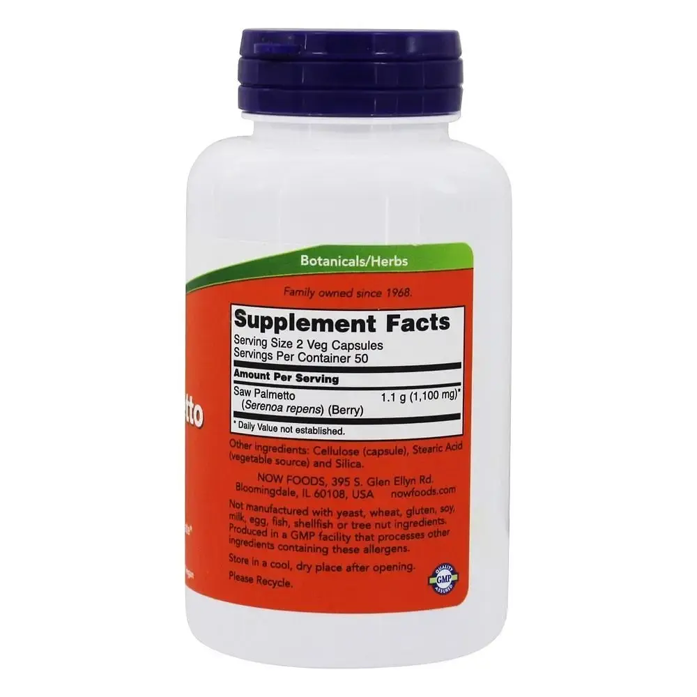 Со Пальметто Now Foods Saw Palmetto ягоди 550 мг 100 капсул - фото 2