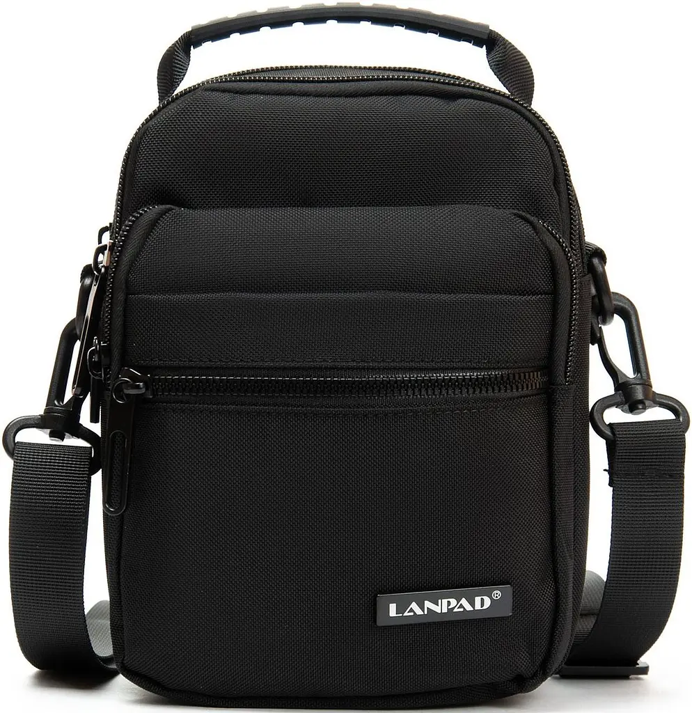 Сумка чоловіча через плече Lanpad Чорна (LAN82077 black)