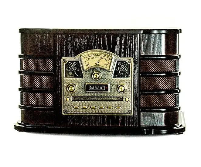 Ретро програвач вінілу Daklin Даллас (AM/FM-стерео, USB/CD MP3, AUX, BT) дерево Шоколадний горіх (RP-131) - фото 3