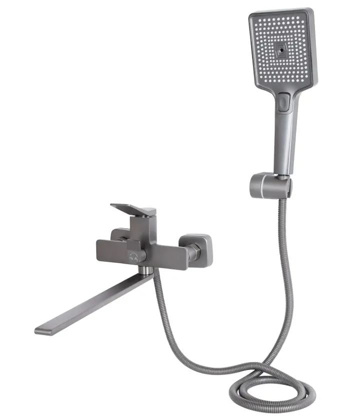 Змішувач для ванни Qtap Presto з душовим гарнітуром Graphite QTPRE2601GRP45583 - фото 2
