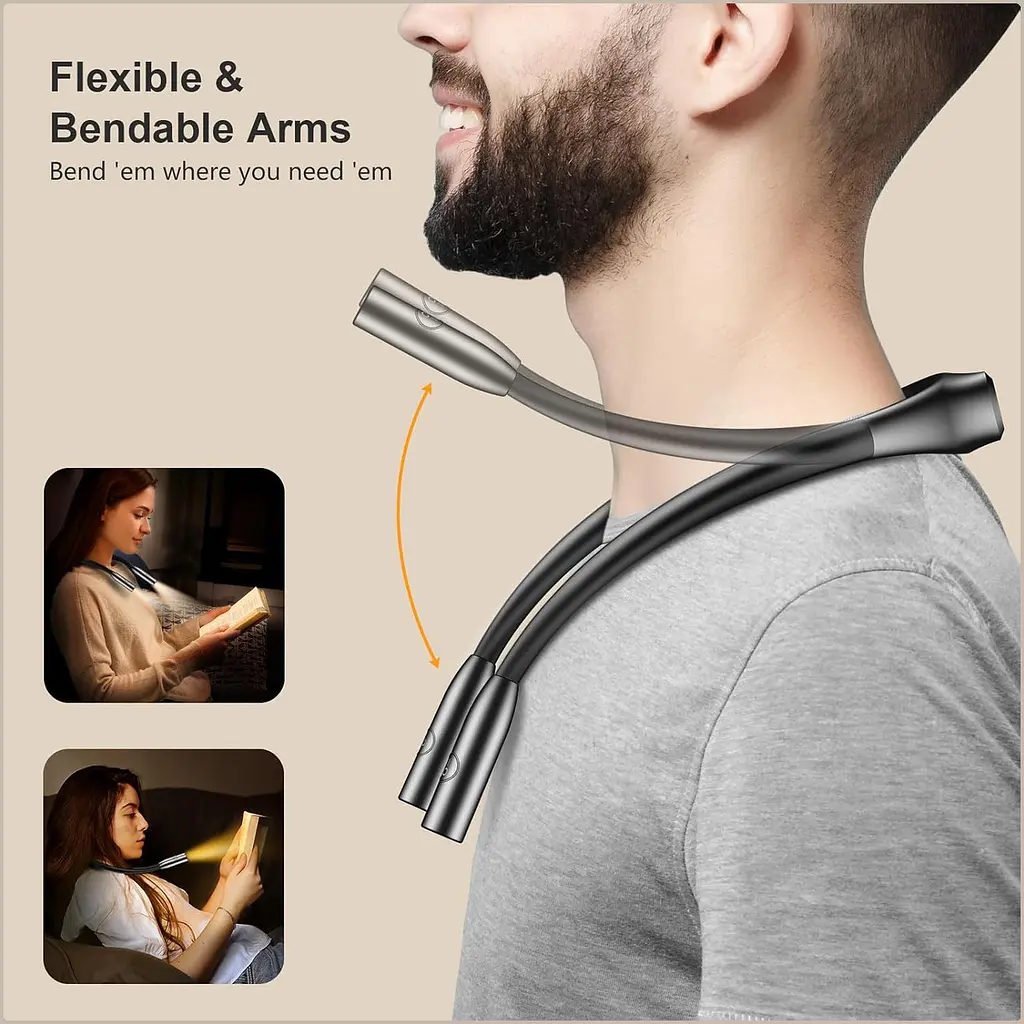 Акумуляторна LED лампа для читання з трьома режимами освітлення - фото 4