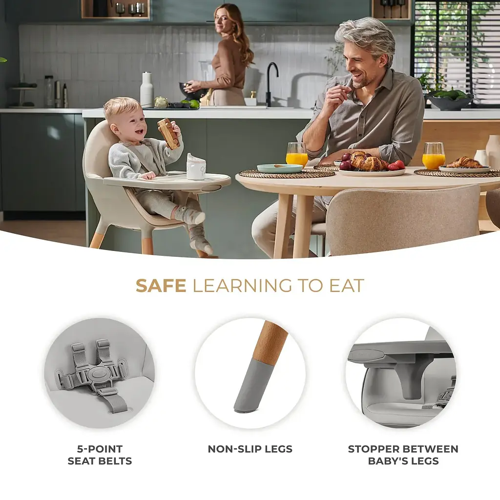 Стільчик для годування 2 в 1 Kinderkraft Fini 2 Grey (KHFINI02GRY0000) - фото 6