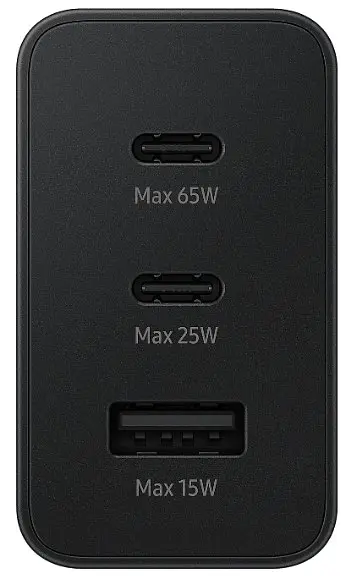 Мережевий зарядний пристрій Samsung 65W Power Adapter Trio (w/o cable) EP-T6530NBEGEU Black (6972206) - фото 2
