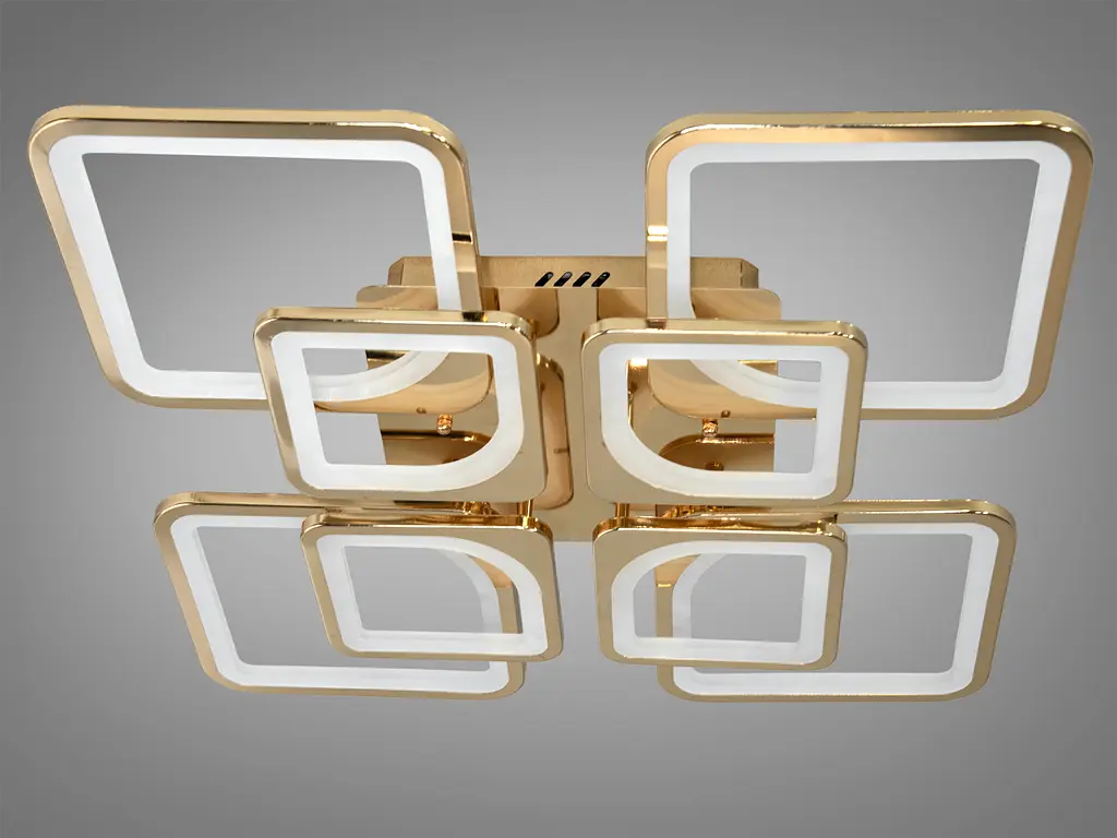 Многофункциональная потолочная светодиодная люстра, 135 Вт, золото. - фото 4