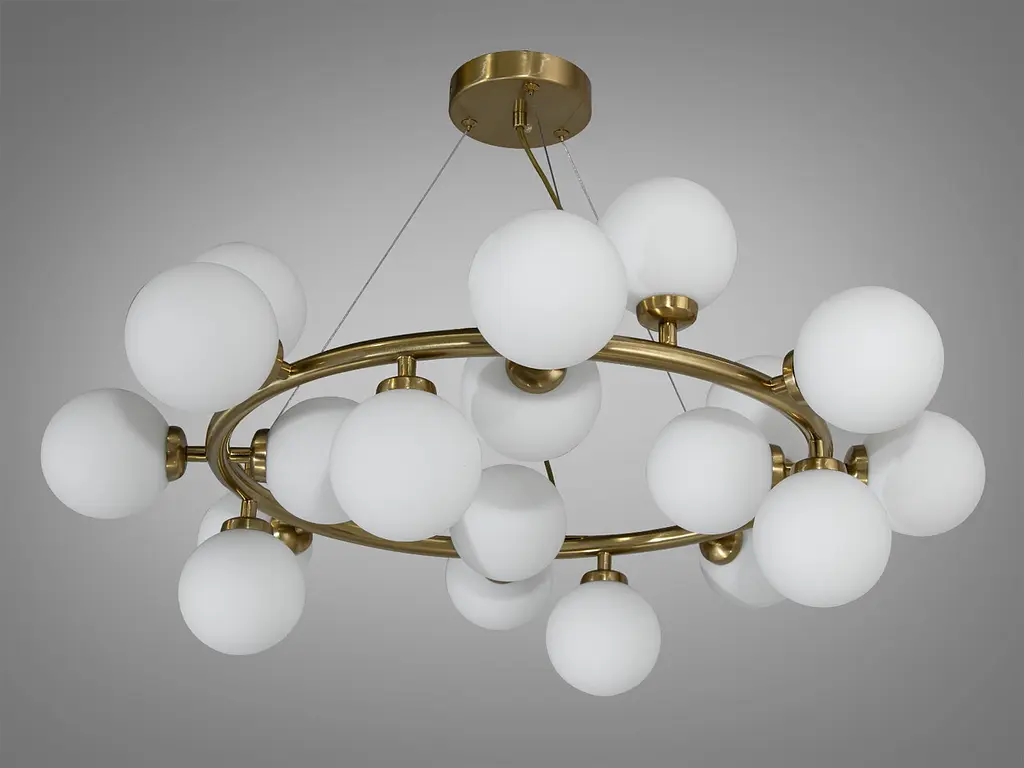 Підвісна люстра Loft Бульбашки для вітальні Diasha LQ7063/20BR золото 75 см на 20 ламп G9 - фото 3