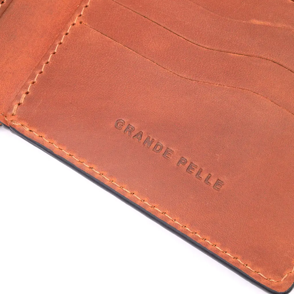 Мужской кожаный кошелек Grande Pelle 11.5х9х1 см acs0023997 - фото 5
