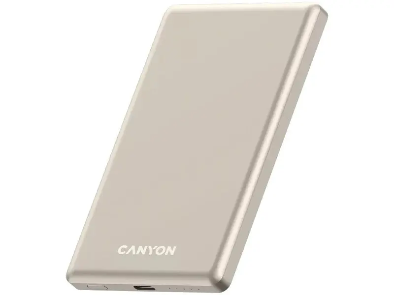 Зовнішній акумулятор (Power Bank) Canyon OnCharge 505 slim 5000mAh 20W Beige (CNS-CPB505BE) - фото 2
